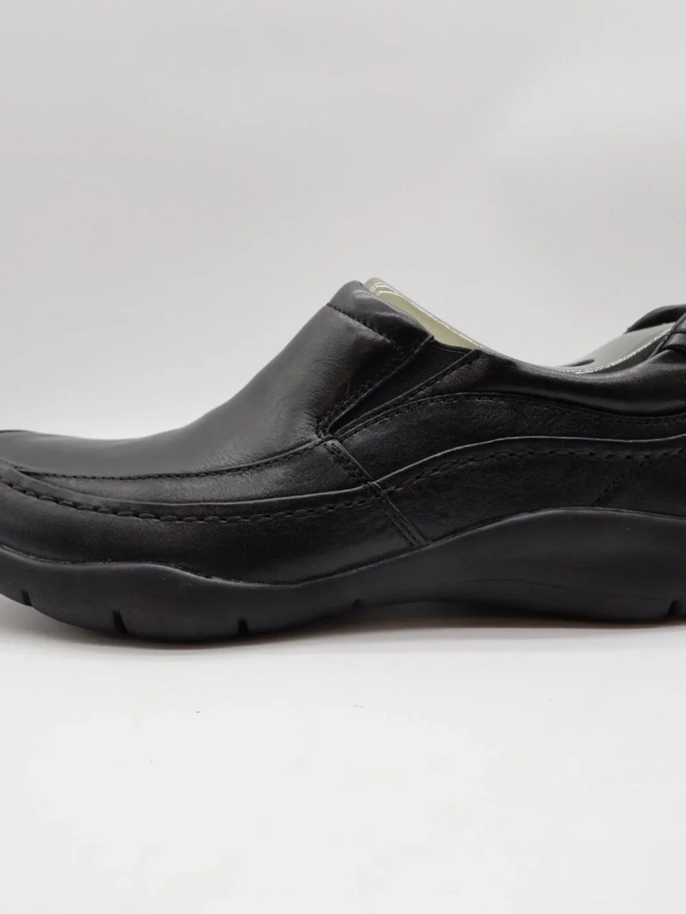 Hush Puppies Zone Slip On Shoes Mens 10 Black Leather Comfort H100050 NEW